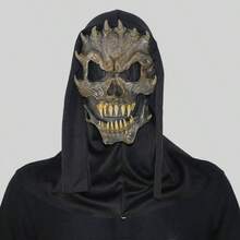 - Mscara de Halloween sonriente y aterradora, cuernos espeluznantes, calavera fantasma, mscara de cara completa con teet afilado, disfraz de cosplay, mscara de ltex de terror - inicial - Ver 7