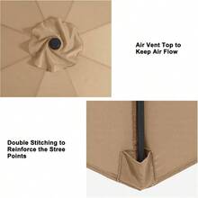 Sombrilla de patio de 9 pies de repuesto para 8 costillas, color beige - 27 (9 USA) + Básico + Azul-cielo - Ver 5