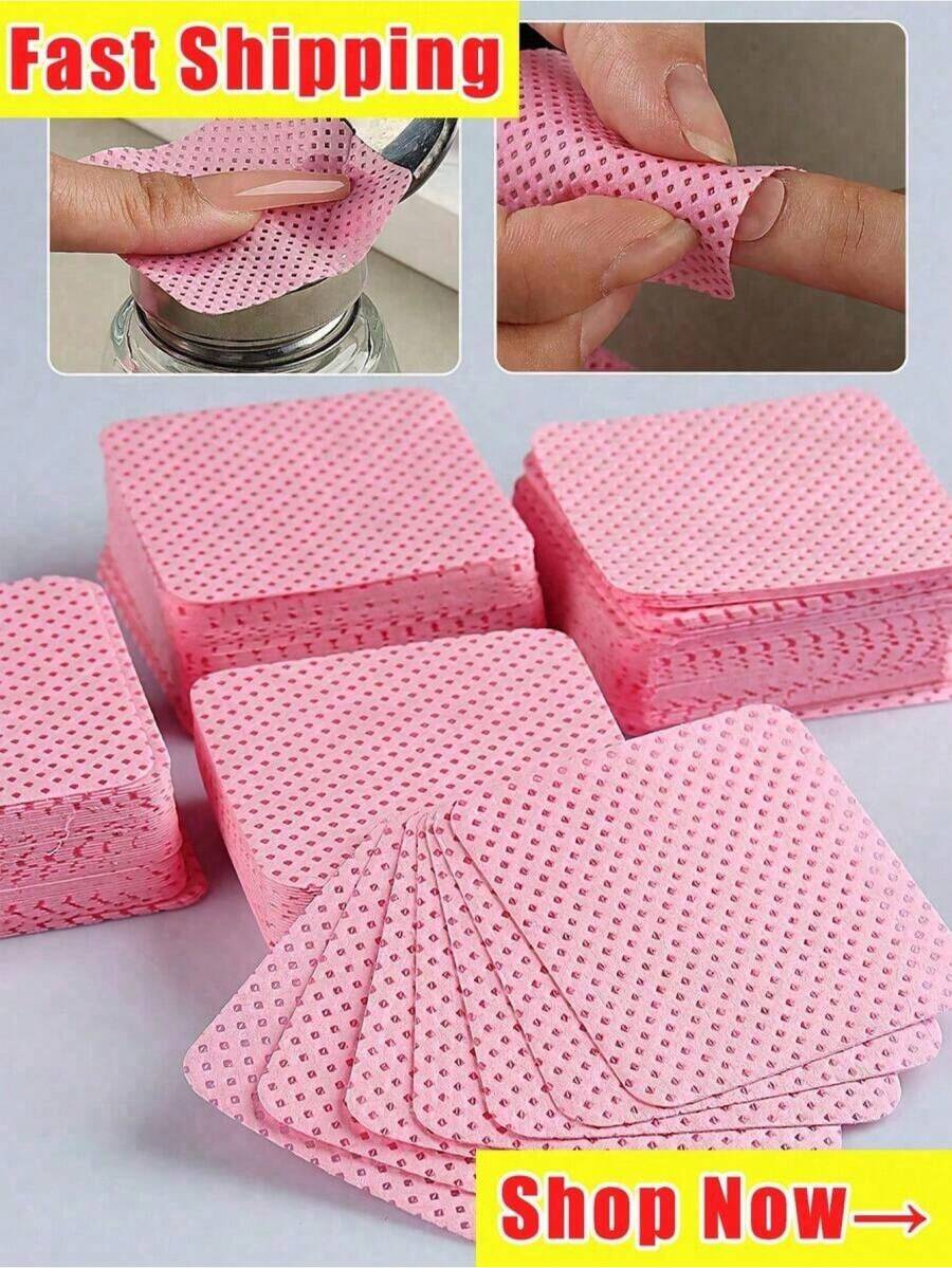 1000pcs Gel Nail Polish Remover Wet Wipes, Nail Polish Remover Lint-Free Cleaning Pads, Wholesale Makeup Tools, Durable Cleaning Agent, Nail Art Nail Polish Remover Lint-Free Wet Wipes, Cleaning Pads - Multicolor - View 1
