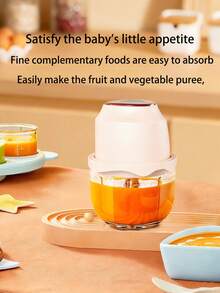 1pc 350ML Wireless Multifunctional Electric Food Processor, 40W Power, Silicone Gasket, Anti-Slip, Good Texture And Quality, Convenient. Home Food Processor, Cooking Assistant, Suitable For Baby Food Preparation And Cooking Ingredient Chopping