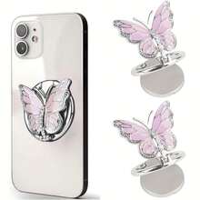 Stylish Cute Butterfly Phone Ring Holder - 360° Rotatable Adjustable Shiny High-Quality Ring Stand, Compatible With IPhone, Android Smartphones, Best Gift For Women, Moms, Friends, Colleagues, Suitable For Birthday, Christmas, Valentine's Day, Mother's Day, Graduation, Thanksgiving - Multicolor - View 7