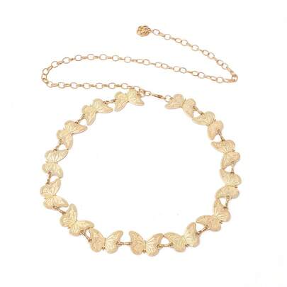 Bohemian Taillengürtel für Frauen, Metall Kette Taillenkette, dekorativ für Kleider, rautenförmiges Retro-Muster Zinklegierung Taillengürtel, ganzjährig beliebt