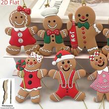 10pcs Classic Gingerbread Tree Ornaments - Festive Hanging Decorations With Holiday-Themed Accessories, Seasonal Display |   Gingerbread Figures, Decorations, Decorations Home, - 10 Pcs - View 4