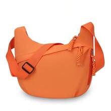 1 Stück Damen Mode Umhängetasche, ultraleicht gewebt mit Reißverschluss, große Kapazität, für Pendeln & Lässig, mehrlagig, Umhängetasche, Schule, einfarbig, minimalistisch, vielseitig, unisex