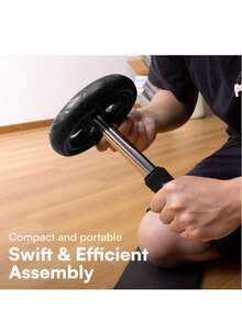 Ab Roller Wheel For Abs Workout - Abdominal Core Exercise Equipment With Extra Thick Knee Pad Mat - Dual Glide Wheels - Abs Roller Wheel Home Workout - Abs Exercise Equipment