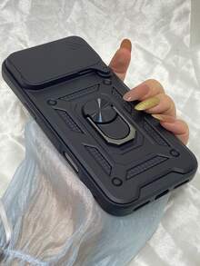 Shockproof Armor Phone Case For IPhone 17 Pro Max For IPhone 16 15 14 13 12 11 Pro Max Plus 17 Air With Military Grade Bumpers Ring Cover Slide Camera Lens Protector Armor Case Casing Coque Fundas For Moto Razr 40 50 Ultra For Galaxy Z Flip 3 4 5 6 7 For Galaxy Z Fold 3 4 5 6 7 - màu đen - Xem 3
