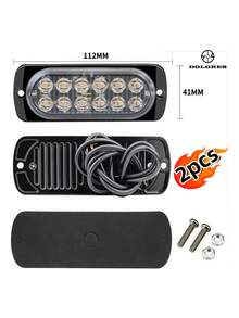 1par Lateral Faro Led Barra Estrobo Escolta Patrulla Auto - Rojo - Ver 4