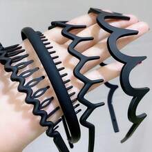 Matte Black Unisex Sports Headband, Versatile And Practical, Suitable For Outdoor Use, Face Washing, Hair Styling, And As A Hair Accessory For Both Men And Women - Black - View 5