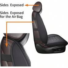 Car Seat Covers Compatible With   Outback Buick Kia Nissan Altima  Accent Mitsubishi Outlander  Infiniti    Waterproof Faux Leather 2PCS Front Black - Xy/2 件正面/黑色 - 查看 5