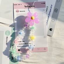 Pink Mobile Phone Lanyard, Korean Pearl Flower Decoration, Key Chain Key Chain Bag Pendant Bag Pendant Bag Ornaments Chain Bag Hanging Ornaments, Suitable For Mobile Phones, Bags, Key Chains, Etc. Suitable For Girls, Women, College Students, New Employees, White-Collar Women Gift Accessories Decoration. Car Pendants, Women'S Key Chains, Key Pendants,