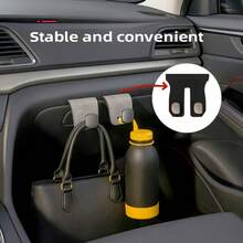 汽车挂钩，乘客手套箱挂钩，前排座椅储物金属挂钩带滚轮，PU皮革绒面衬里乘客手套箱挂钩，通用装饰隐藏式金属挂钩设计，承重力强，包含后排座椅收纳配件，适用于多种车型 - 彩色 - 查看 9