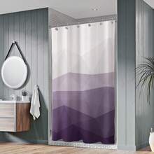 Popular Ombre Blue Fabric Contemporary Shower Curtains For Bathroom Dcor - 紫色 - 查看 1