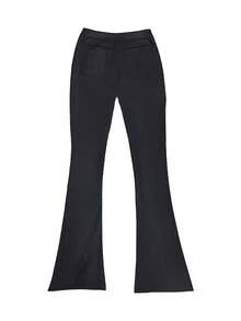 女士高腰亮面PU皮革阔腿裤，哑光涂层，时尚百搭，适合派对、通勤、音乐节、度假等场合，休闲直筒裤，春夏服装，畅销款，Y2K风格，适合派对、通勤、假日、节日、户外活动等场合，春夏穿着，适合高个女性，百搭单品，黑色，冬季长裤 - 黑色 - 查看 7