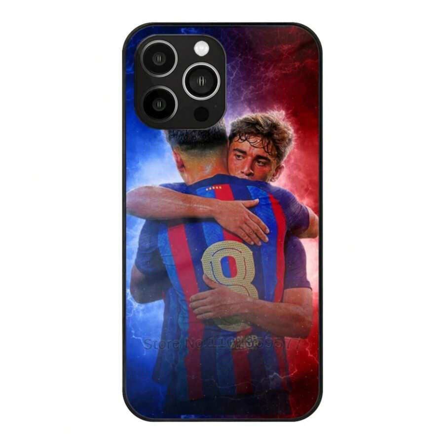 Pedri And Gavi New Glass Phone Case Cover Compatible With 15 14 11 12 13 Pro Xr X 7 8 Xs Max 6S 5S Plus Cover Pedri Gavi Pedri Gavi New, Cover Compatible With 17 Case, 17 Pro Case, 17 Pro Max Case - Tủ kính - Xem 1