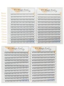 384 Fans Per Box,Curl C/D,Large Quantity ,Thickness 0.05mm,30D,8-15mm / MIX,Premade Fans Eyelash Extensions,Sharp Narrow Stem Premade Fans Eyelash Extension,DIY Lash Clusters Natural Look & Wispy & Ultra Soft & Super Light For Daily Life & Party & Music Festival,Hand-Grafted False Eyelashes