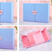 1pc Valentine's Day Purple Ombre Heart Shaped Empty Gift Box, High-End Cosmetic Packaging Box, Ceremonial Gift Box - Multicolor - View 5