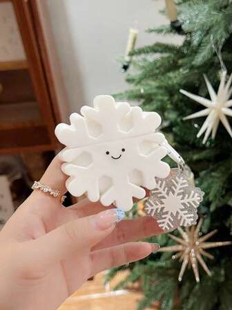 1 pieza Funda protectora de auriculares con diseño lindo de ciervo de copos de nieve 3D, compatible con 1/2/3/4, auriculares inalámbricos Bluetooth Apple Pro, diseño de pareja, carcasa antideslizante para auriculares (auriculares no incluidos)