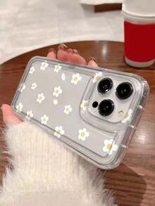 1pc Transparent Protective Soft Case With Floral Pattern Painting, Shockproof Phone Case Compatible With IPhone 11/12/13/14/15/15 Pro/15 Plus/15 Pro Max/7 Plus/8 Plus/X/XS Max/XR/11 Pro/12 Pro/13 Pro/14 Pro/12 Mini/13 Mini/11 Pro Max/12 Pro Max/13 Pro Max/14 Pro Max/14 Plus/6/6S/6 Plus/7/8/SE - 無色 - 查看 4