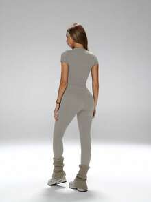 FWH Figure-Flattering,Versatile Wear,Tummy Control & Leg-Lengthening Effect ,Ideal For Yoga, Workouts Or Casual Outfits,Women's Yoga Outfit Set,High Waisted Workout Pants Set,Slimming Activewear 2 Piece,Tummy Control Yoga Clothes,Lim-Fit Round Neck Tee & High-Waisted Yoga Pants,Women's Fashion Essential 2-Piece Set