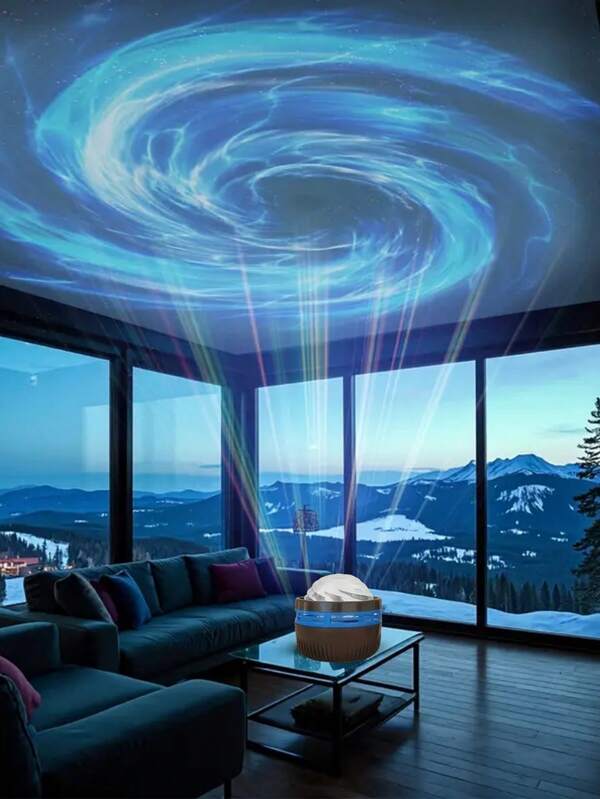 LED Northern Lights Projector Lamp With Remote Control, USB Desktop RGB Light, Suitable For Bedroom Decor, Music Synchronized Starry Sky Projection Night Light, Multi-Color Modes, Holiday, Gift, Outdoor