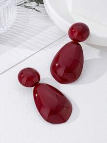 Unique Geometric Glossy Large Water Drop Stud Earrings, Suitable For Women To Wear At Parties, Gatherings And Daily, Great Gift