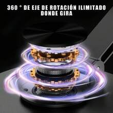 Soporte Celular Plegable Giratorio 360° para Escritorio - Accesorio Móvil Ajustable - Gris - Ver 4