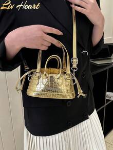 [US-Based Shipping]Niche Design Mini Bags, New Minimalist Handbags, Casual Commuter Crossbody Bags For Women,  Textured Bags, Mini Tote Bags, Crocodile-Patterned Versatile Shoulder Bags, Sleek Minimalist Clutches, Fashionable Crossbody Bags, Mini Handheld Shoulder Bag With Underarm Fit, Niche Design Crossbody Bag, Adorable Lipstick-Shaped Coin Purse, Perfect For Christmas, Valentine's Day, And New Year's - Vàng - Xem 7