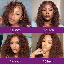 13x4 Short Brown Deep Wave Bob Wigs Human Hair Water Wave #4 Chocolate Brown Deep Wave Wigs Water Wave Lace Frontal Human Hair Wigs
