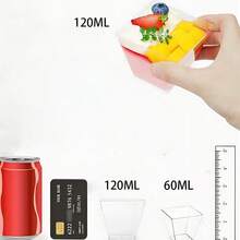 60ml(Mini), 120ml(Medium) Capacity 30/50/100pcs High Quality Clear Plastic Square Dessert Cups, Reusable Party Cups Suitable For Snacks, Chocolates, Ice Cream, Fruits, Cakes, Mousses, Puddings, Appetizers, Easy Hand Wash, Suitable For Cafes, Dessert Shops, Restaurants, Home Parties, Weddings, Decorative Containers