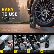 Carsun Tire Lnflator Portable Air Compressor Tire Air Pump ,150PSl Portable Air Pump For Car Tires With Pressure Gauge With Auto Shut-Off,LED Light,2600mAh*3 Electric Air Pump Quick Inflation For Cars, Motorcycles, Bikes, Tires, Balls,Car Women Accessores