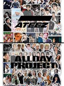 70张ATE EZ/ALLDAYPROJECT、ADP、贴纸，适用于装饰手机壳、电脑、书桌、笔记本、杯子等，送给朋友的精美小礼物 - 彩色 - 查看 2