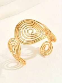 1 chiếc vòng tay xoắn ốc kim loại thời trang phong cách Bohemian, đa năng dùng hàng ngày và làm quà tặng cho phụ nữ - vòng đeo tay - Xem 4