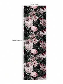 17.7x118 英寸复古花卉壁纸，玫瑰和绣球花图案，可撕贴，深粉色和紫色花朵，自粘乙烯基墙贴，易于移除和重复使用，非常适合卧室、客厅、橱柜搁板、装饰墙面。 - 彩色 - 查看 14