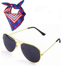 5 件套节日主题空姐帽、围巾、胸针、手套、眼镜角色扮演 PE 时代系列空姐服装配饰、空姐装、圣诞派对、万圣节派对 - 彩色 - 查看 24