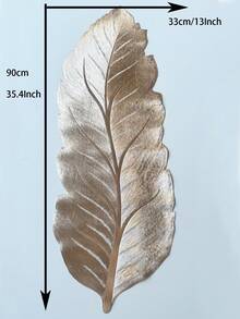 1pc 90cm Length PVC Tablecloth/Table Runner, Leaf Shape, Waterproof, Washable, Home Decor For Living Room, Dining Room, Kitchen, Gold & Silver, Modern Farmhouse Style