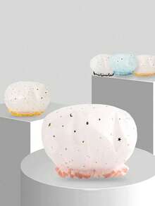 Adjustable Double-Layer Shower Cap, Waterproof Shower Cap With Stars And Butterflies Pattern, Head Cover Shower Cap, Home Shower Cap, Bathroom Supplies, Double-Layer Reusable Shower Cap For All Hair Types - Waterproof, Fragrance-Free, Gentle On Hair - Bathroom Essentials For Women, Suitable For Long/Short/Curly Hair - Multicolor - View 3