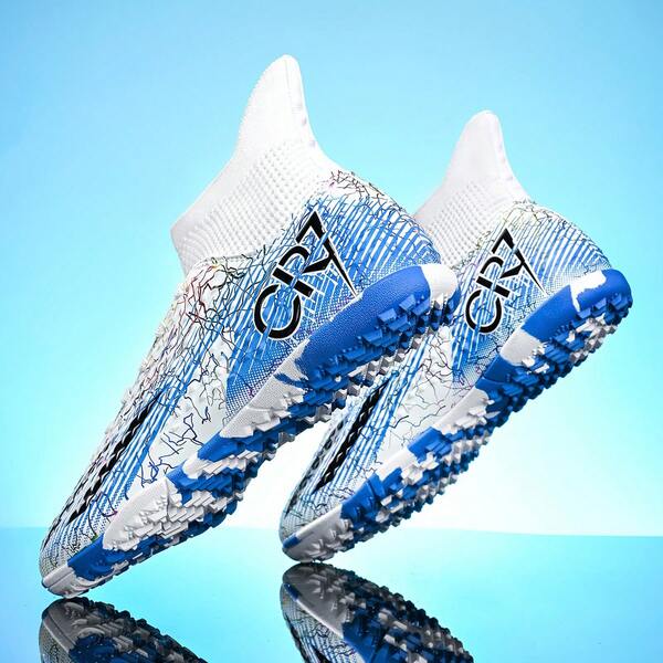 Men's Soccer Shoes High-Top Soccer Cleats Outdoor Breathable Athletic Professional Spikes Youth Boys Football Shoes Unisex