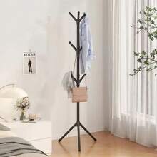 Clothes And Hats Rack Floor To Floor Bedroom Coat Hook Bedroom Vertical Tree Branch Shape Holder Hat Scarf Handbag Storage Hange - Black - View 5