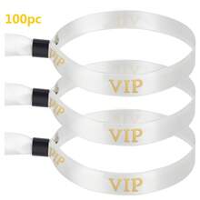 100pcs/10pcs Identification Wristbands, Event Party Wedding Bracelets, Bar Party Race Woven Labels, VIP Check-In Woven Labels, Wristbands, Sports Wristbands, VIP Wristbands, Party Wristbands, Fabric Wristbands, Event Armbands, Music Festival Exhibition Holiday Supplies, Black And Gold VIP Wristbands, Event Party Bracelets, Wedding Holiday, Christmas, Halloween Identification Wristbands - Multicolor - View 4
