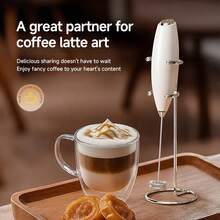 1pc Electric Mini Milk Frother, Powered By 2 AA Batteries (Not Included), Electric Milk Frother, Kitchen & Dining Small Tool Mixer, Handheld Coffee & Home Baking Milk Foam Maker, Electric Milk Frother Wand, Household Micro Electric Milk Frother, Handheld Milk Frother - Multicolor - View 8