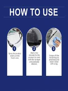 rayhong 100ml Car Deicing Spray, Windshield Cleaner, Quickly Melts Ice And Frost, Efficient Formula Penetrates And Dissolves Ice, Shortens Deicing Time, Gentle On Car Paint And Glass Surface