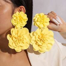 1pc Fresh Multi-Colored Flower Earrings For Women, Gentle Wind Simulation Flower Earrings, Spring And Summer French Niche Earrings, High-End Sense - 27843-6-黃色 - 查看 8