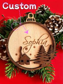 Personalized Wooden Christmas Decorations, Christmas Tree Pendants, Elk Snowflake Pendants, Christmas Gifts, Housewarming Gifts, Holiday Gifts