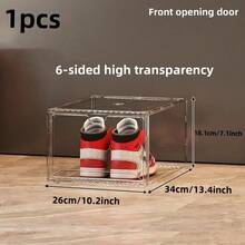 1pc High-Quality Magnetic Transparent Acrylic Shoe Box, Stackable Display Storage Box For Shoes, Handbags And Collectibles - Clear - View 16