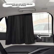 Suction Cup Curtain In The Car Window Sunshade Cover Cartoon Universal Side Window Sunshade UV - Black - View 6