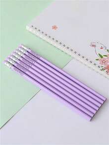 Customized Personalized Pencils With Erasers, Custom Triangle Pencils, Personalized Engraved Pencils, Writing Pencils, Sketching Drawing Pencils, Suitable For Schools, Students, Nurses, Whiteboards, Office Supplies, Holiday Gifts - Multicolor - View 6