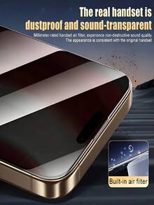 6 Pcs Privacy Screen Protector Compatible With Iphone 17/16/15/14/13/12/11/17 Pro Max/17 Air/16 Pro Max/16e/Plus/X/XR/XS Max/Mini, 9H+ Tempered Glass Film, Anti-Scratch, Anti-Fingerprint, Ultra HD, Full Coverage, Dynamic Island Compatible, Case Friendly - 6pcs - View 3