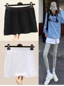 2 Stücke Damen Set mit langem Saum Unterhemd und Taillenskirt, geschichtet um die Hüften zu bedecken, kann mit Hoodies oder T-Shirts kombiniert werden, geeignet für Herbst, Halloween und andere Anlässe