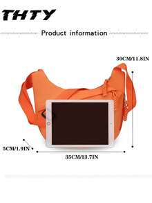 1 Stück Damen Mode Umhängetasche, ultraleicht gewebt mit Reißverschluss, große Kapazität, für Pendeln & Lässig, mehrlagig, Umhängetasche, Schule, einfarbig, minimalistisch, vielseitig, unisex