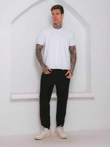 Men's Quick-Drying Ice Silk Pants, Comfortable, Quick-Drying, Academic Sportswear - Color Escarlata - Ver 4